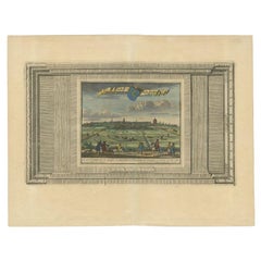 Antique Print of the City of Leeuwarden in Friesland, c.1725