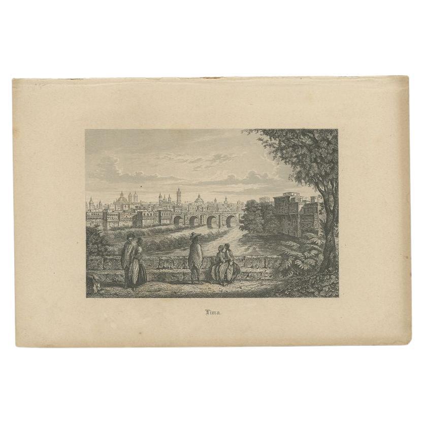 Antique Print of the City of Lima, Capital of Peru, circa 1870 For Sale