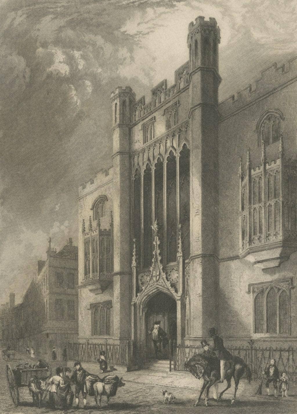 Antique Print of the City of London School, England, c.1840