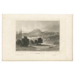 Antique Print of the City of Lucerne by Meyer 
circa 1860
