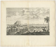 Nanking Antique Print, 1668, Engraved View of Chinese Cityscape