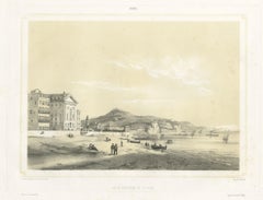 Used Print of the City of Nice from the Beach, France, 1855