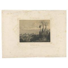 Antiker Druck der Stadt Nizza in Frankreich, um 1840