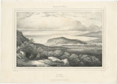 Antique Print of the City of Nice in Southern France, c.1860