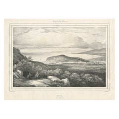 Antiker Druck der Stadt Nizza in Southern France, um 1860