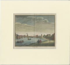Impression ancienne de la ville d'Audenkerk Aan De Amstel par Philips, vers 1740