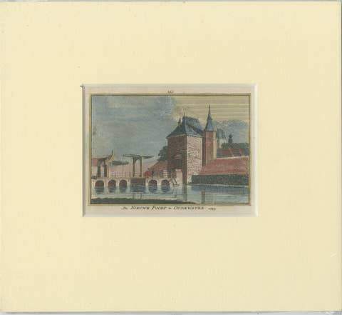 Antique Print of the City of Oudewater in the Netherlands, circa 1750
