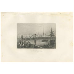 Antique Print of the city of Saint Petersburg by Grégoire '1883'