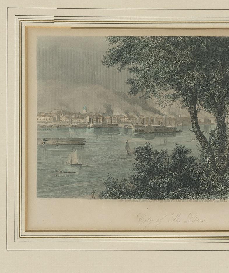 Américain Impression ancienne de la ville de St. Louis par Appleton, 1872 en vente