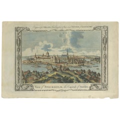 Impression ancienne de la ville de Stockholm par Millar, vers 1785