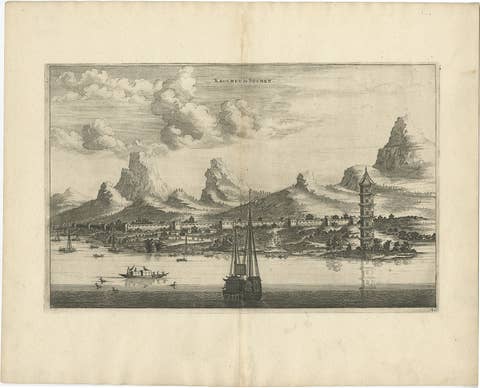 Antique Print of the City of Sucheu in China, 1668