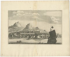 Antiker Druck der Stadt Tonglingh in China, 1668