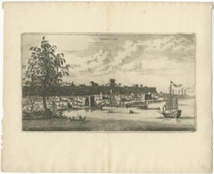 Antiker Druck der Stadt Uannungam in China, 1668