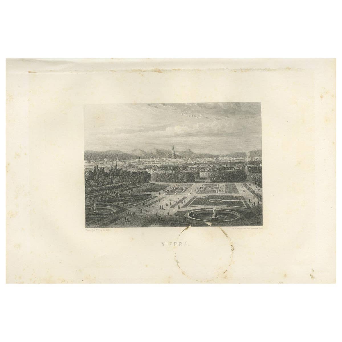 Antique Print of the City of Vienne by Grégoire '1883'