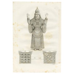 Antique Print of the Clothing of an Old Testament Priest by Ferrario, '1831'