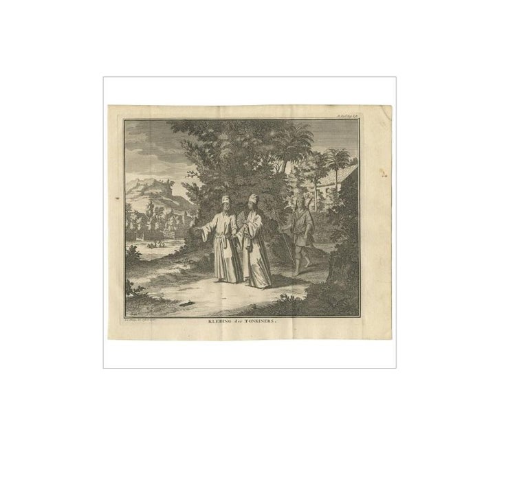 Antique Print of the Clothing of the Tonkin People 'Vietnam' by I. Tirion,  1730 For Sale at 1stDibs