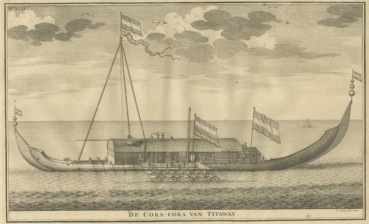 Antique Print of the Coracora Fleet by Valentijn, 1726