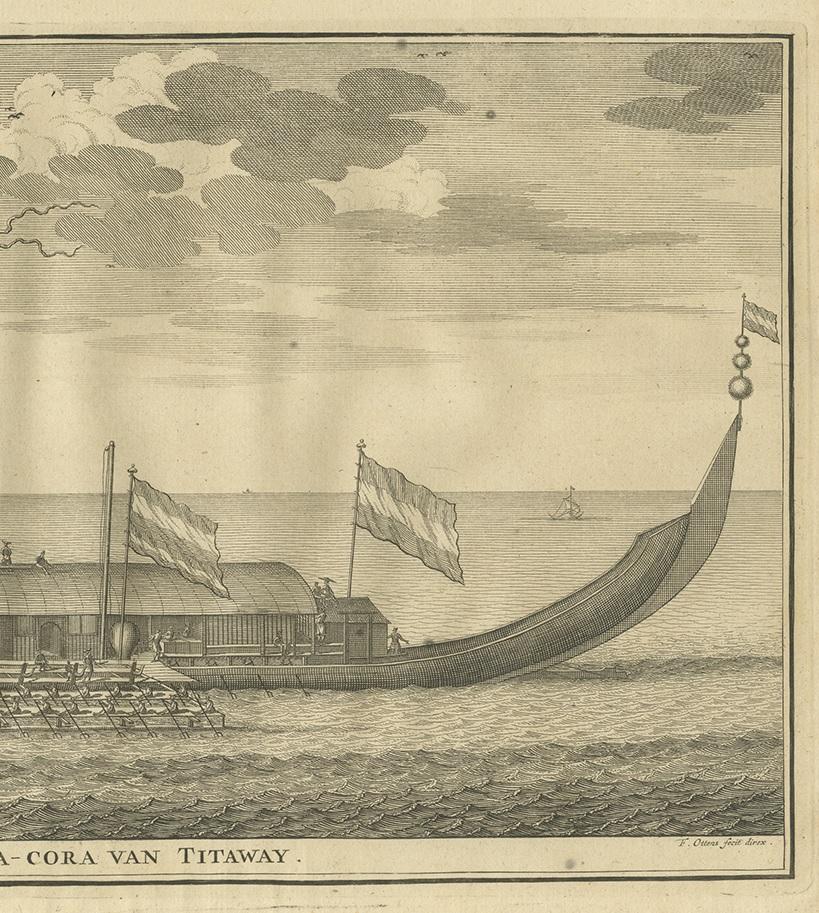 Dutch Antique Print of the Coracora Fleet by Valentijn, 1726 For Sale