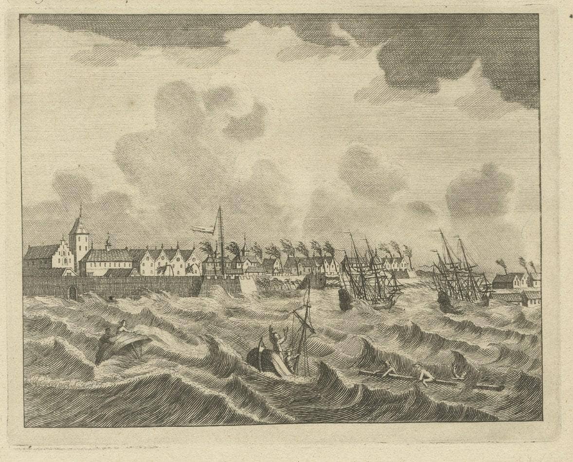 Antique Print of the Coromandel Coast in India, 1726