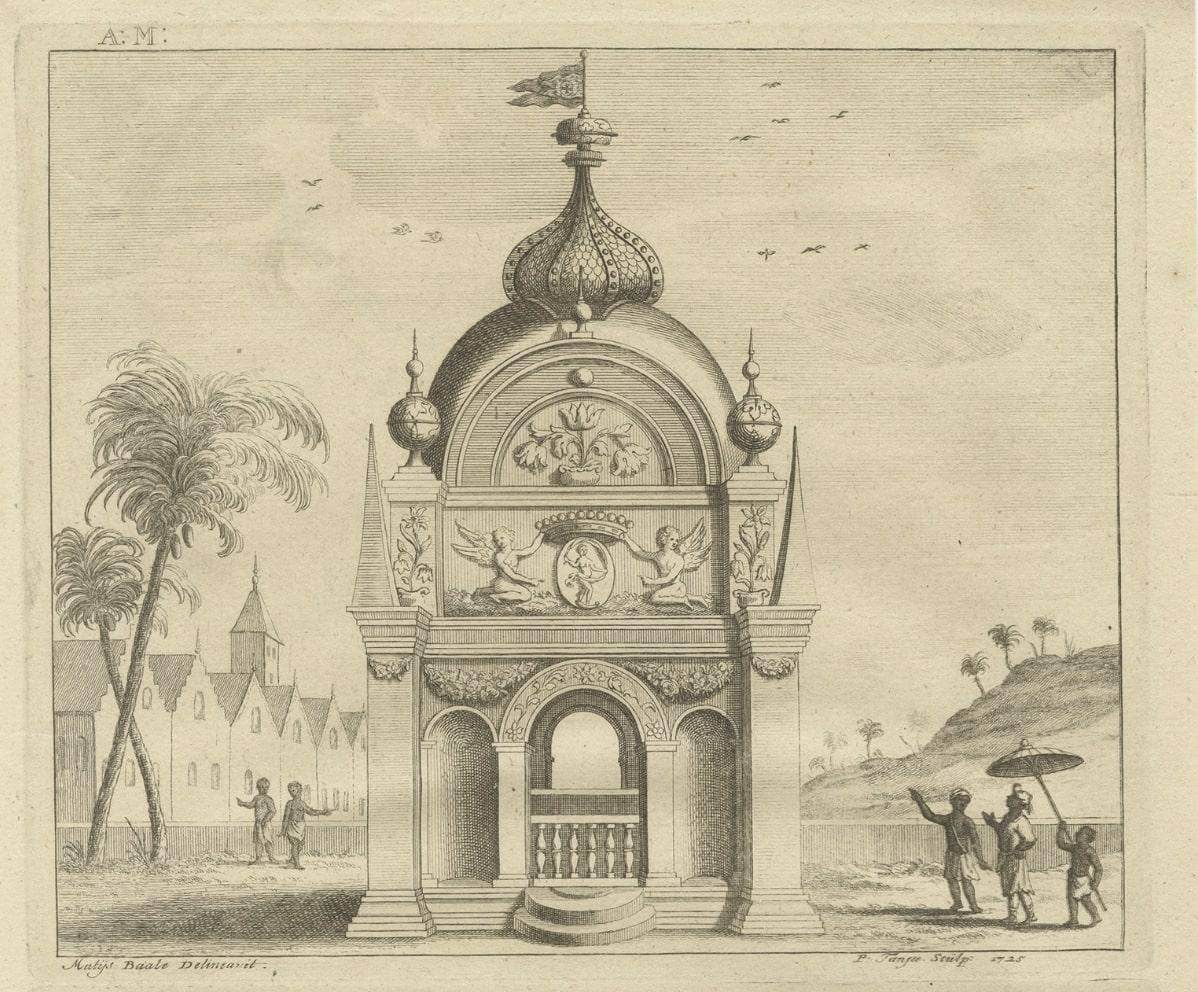 Antique Print of the Coromandel Coast in India, 1726