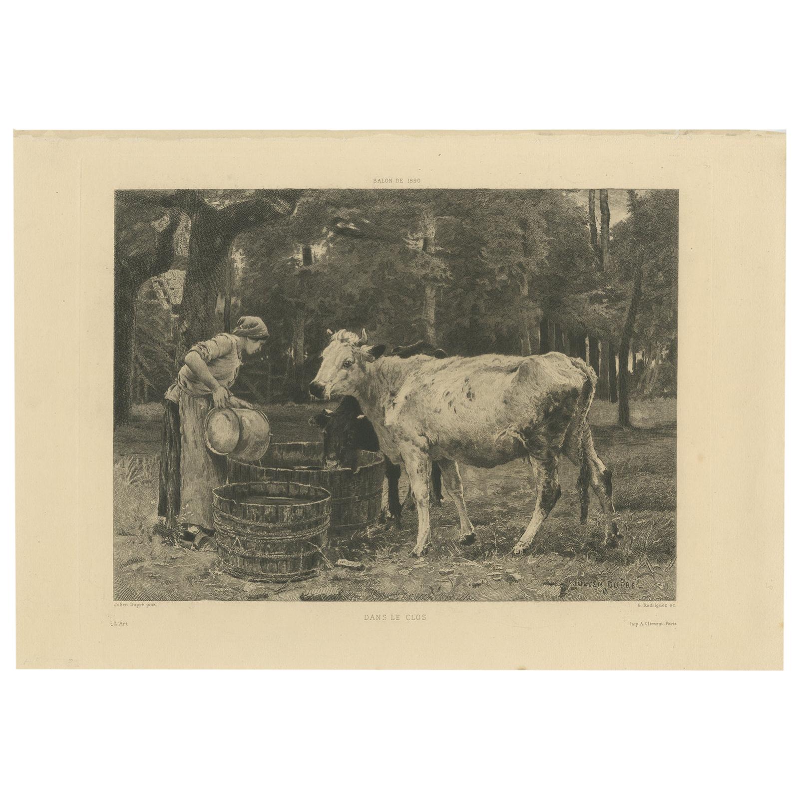 Antique Print of the Countryside by Rodriguez, 'circa 1890' For Sale