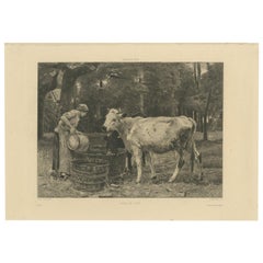 Antique Print of the Countryside by Rodriguez, 'circa 1890'