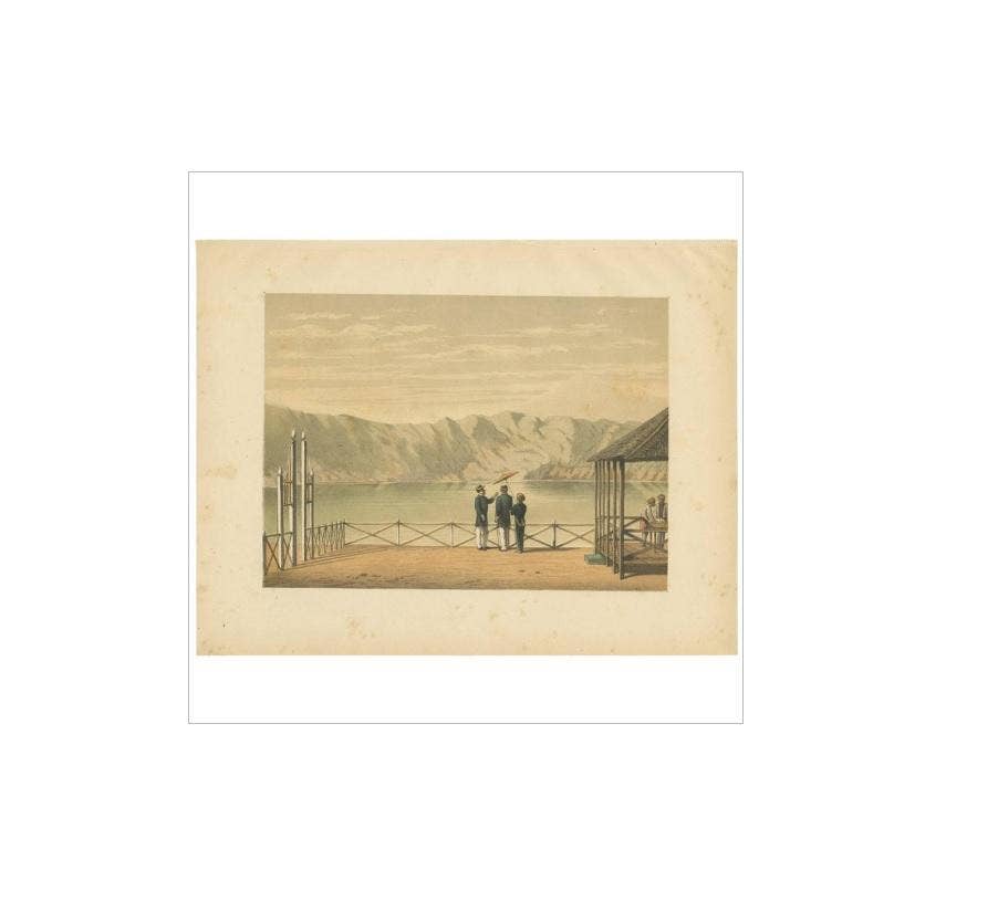 Antique Print of the Crater Lake on Java by M.T.H. Perelaer, 1888