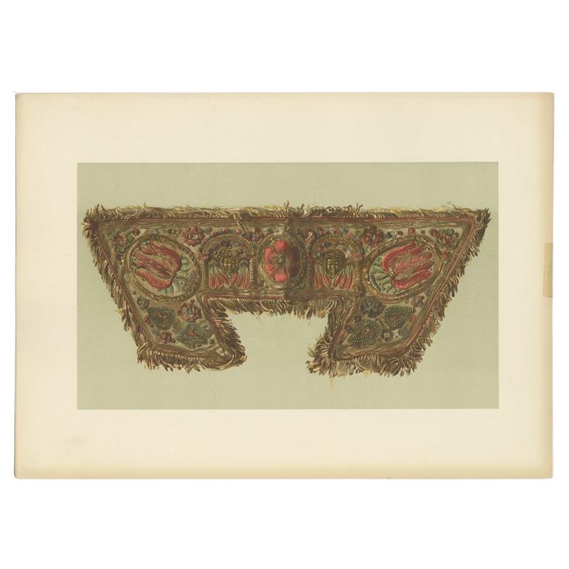 Antique Print of the Cuff of Lord Darnley's Glove by Gibb, 1890 For Sale