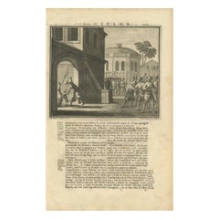 Antiker Druck des Todes des Prinzen von Oeva von Valentijn, 1726