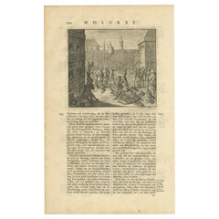 The Antiquities print of the Decapitation of Regent Antiques by Valentijn, 1726