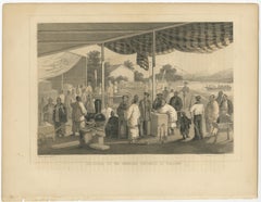 Antique Print of the Delivery of American Presents at Yokohama in Japan, 1856