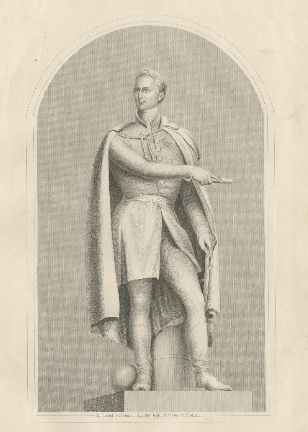 Paper Antique Print of the Duke of Wellington, 1849 For Sale