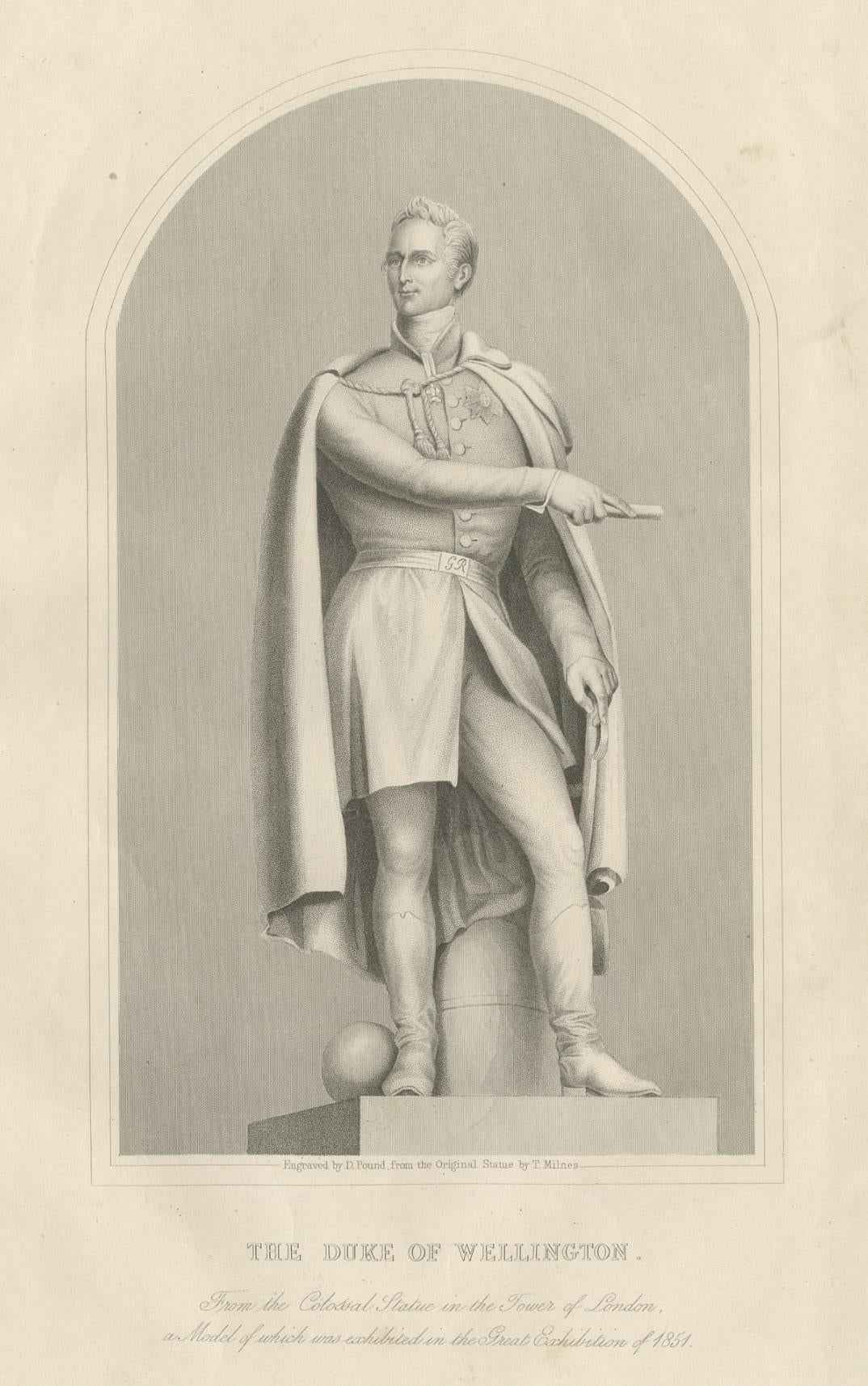 Antique Print of the Duke of Wellington, 1849 For Sale