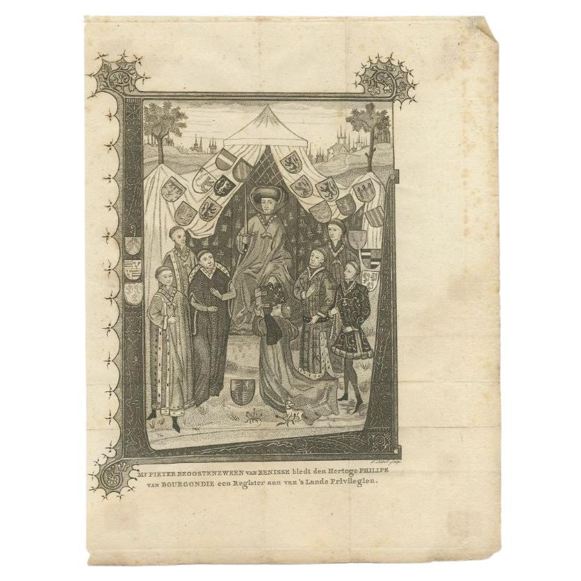 Antique Print of the Duke Philips of Burgundy, circa 1795