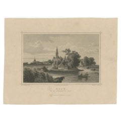 Impression ancienne de la ville flamande d'Edam par Terwen, vers 1860