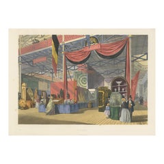 Grabado Antiguo del Stand Holandés en la Gran Exposición por Dickinson '1854'