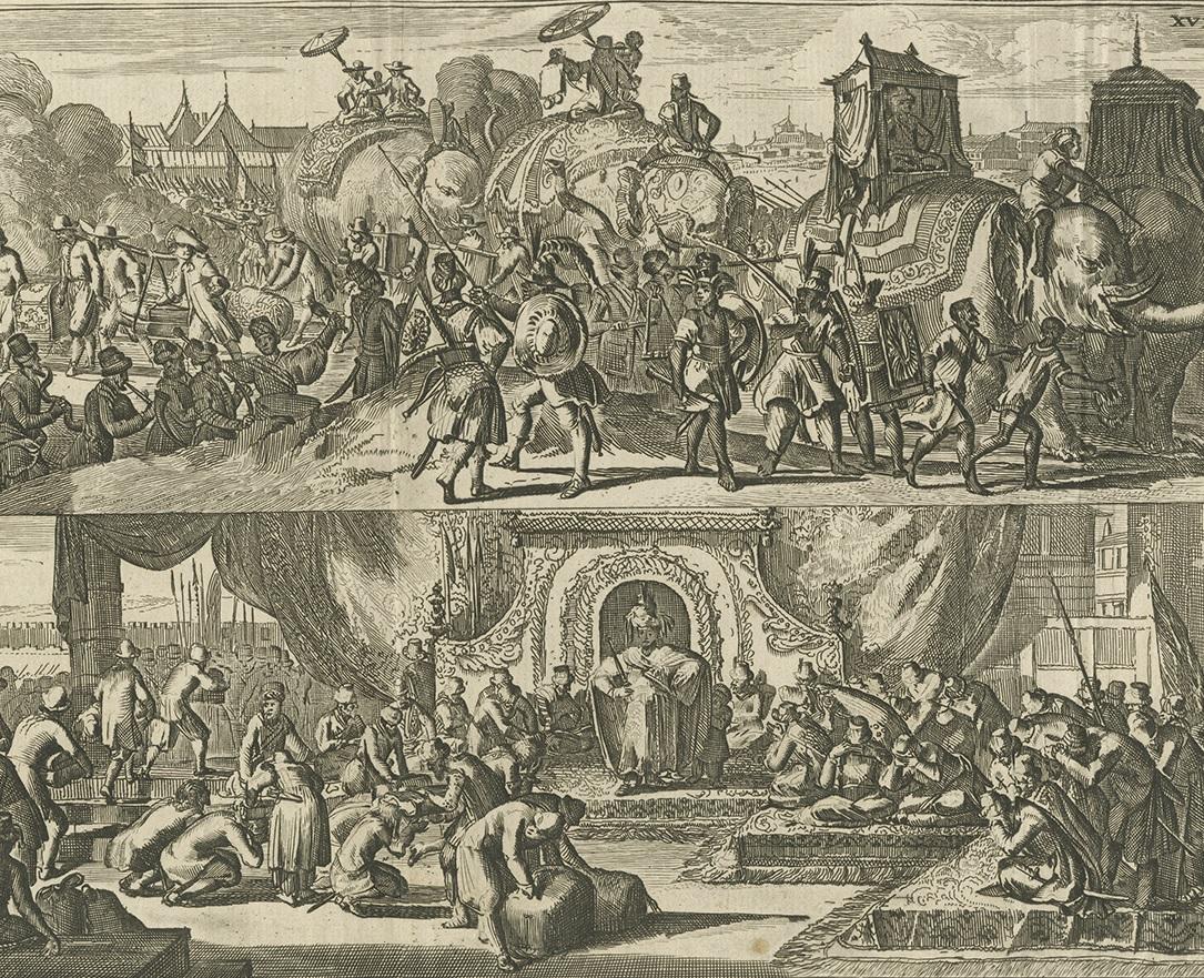 XVIIIe siècle Impression ancienne du visiteur néerlandais Arakan en Asie du Sud-Est, 1775 en vente