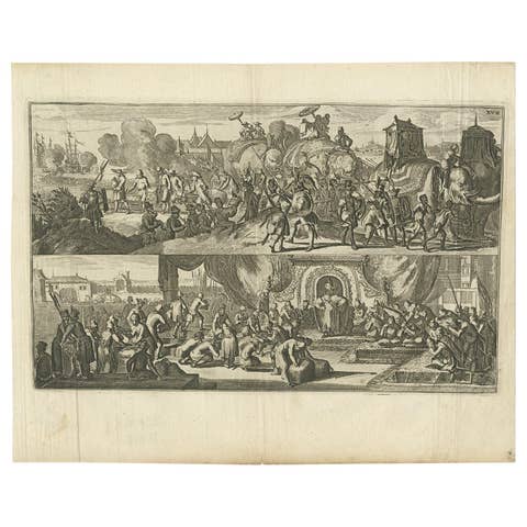 Antique Print of the Dutch visiting Arakan in Southeast Asia, 1775