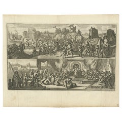 Antique Print of the Dutch visiting Arakan in Southeast Asia, 1775