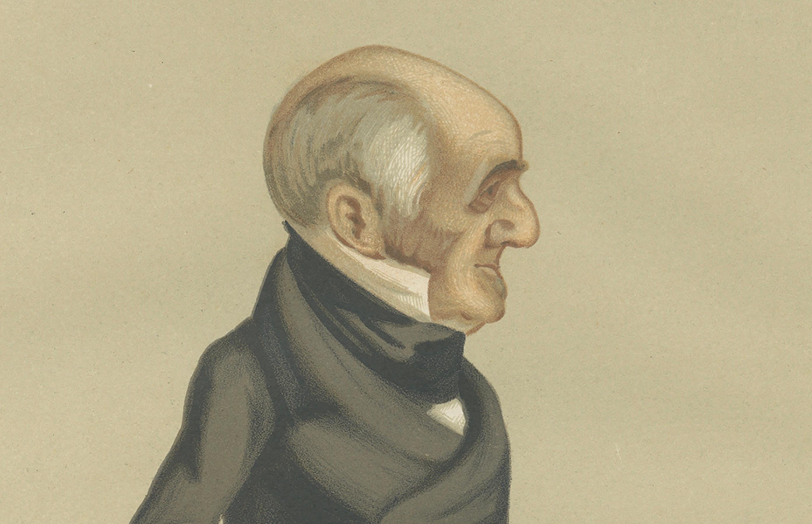 XIXe siècle Gravure ancienne du comte de Powis publiée dans le Vanity Fair, 1876 en vente