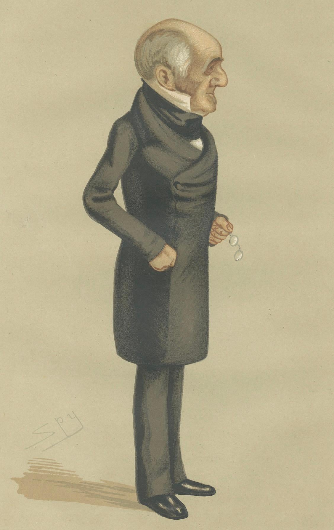 Papier Gravure ancienne du comte de Powis publiée dans le Vanity Fair, 1876 en vente