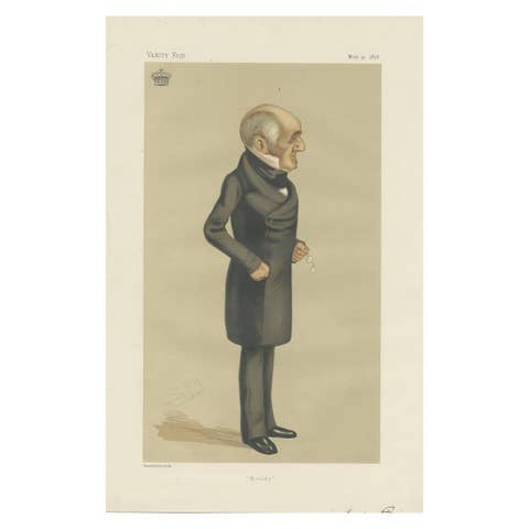 Antique Print of the Earl of Powis Published in the Vanity Fair, 1876