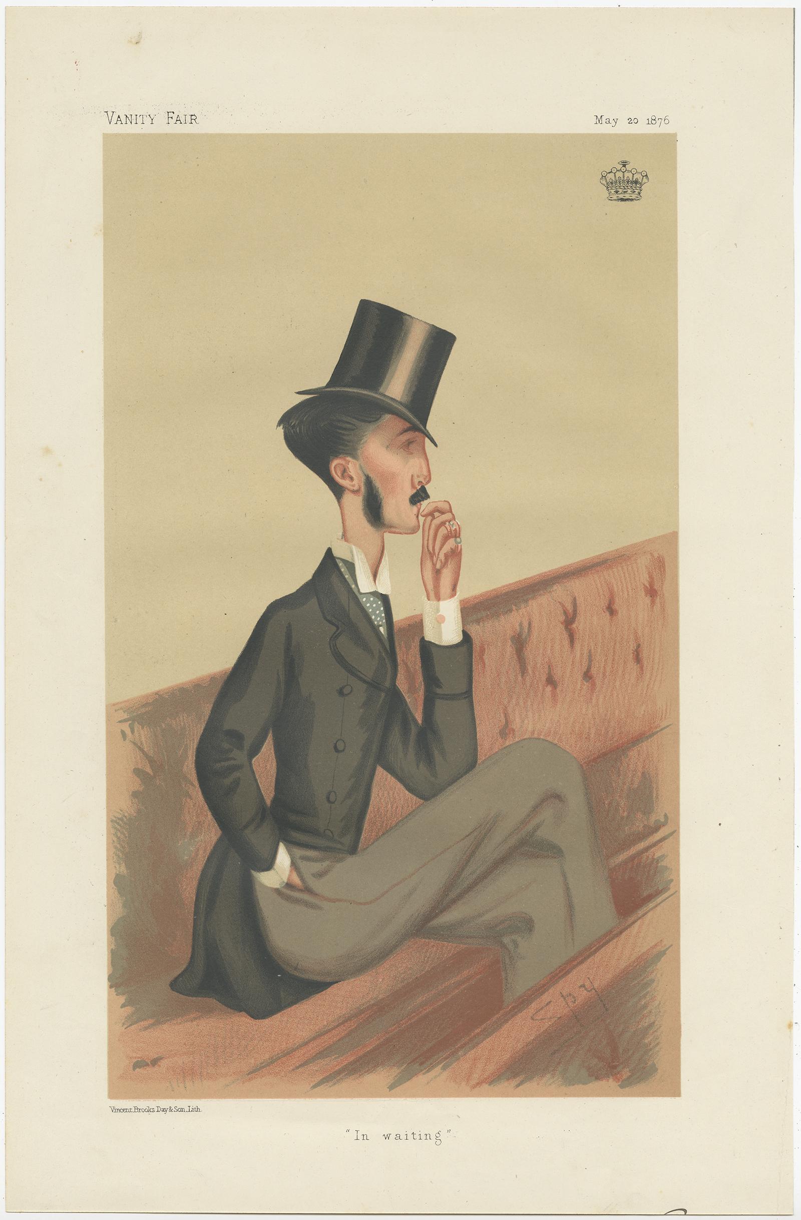 19th Century Antique Print of the Earl of Roden Published in the Vanity Fair, '1876' For Sale