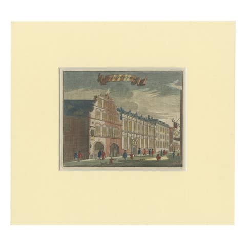 Antique Print of the East India House in Amsterdam, Holland, 1693