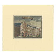 Antique Print of the East India House in Amsterdam, Holland, 1693