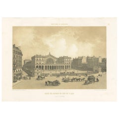 Antiker Druck des East Station in Paris von Benoist, „1861“