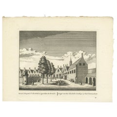 Antiker Druck des Elisabeth-Krankenhauses in Leiden, Niederlande, um 1800