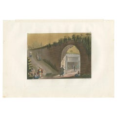 Stampa antica dell'ingresso alla tomba di Absalom a Gerusalemme, '1831'.