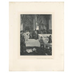 Antique Print of 'The Execution of Marino Faliero' Made after Delacroix '1902'