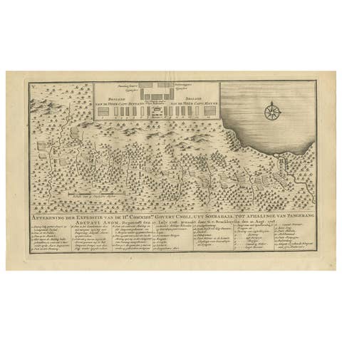 Antique Print of the Expedition from Surabaya to Pangerang by Valentijn, '1726'